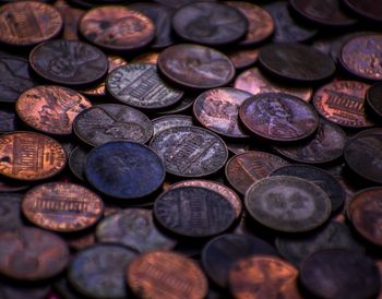 Full frame shot of coins