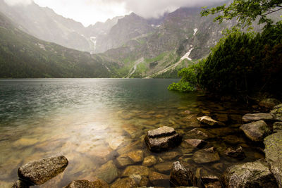 Scenic view of lake against mountains