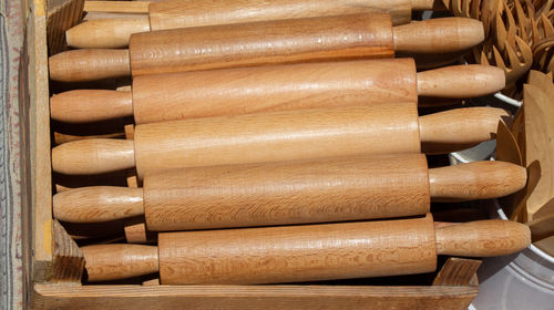 Close-up of stack of wood