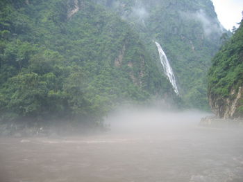 Scenic view of waterfall