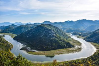 Scenic view of mountains against sky