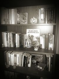 Stack of books in shelf