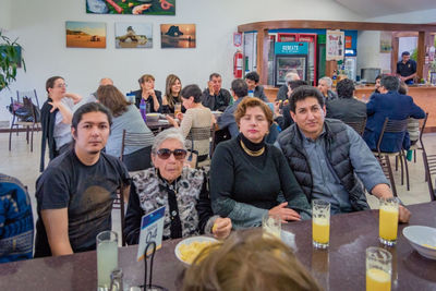 Group of people in restaurant