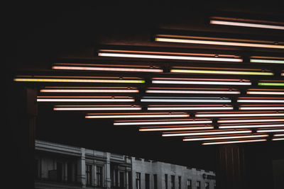 Low angle view of illuminated ceiling in building