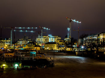 Illuminated city at night