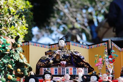 View of statue against trees