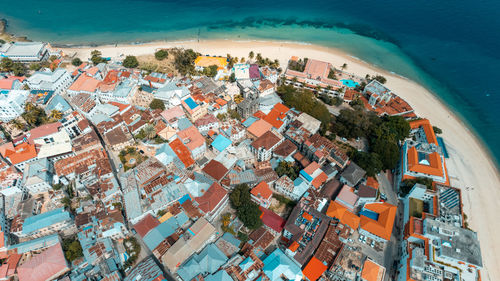 Stone town, part of zanzibar city, is an old trade center, with mosques and winding lanes. 