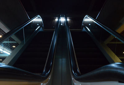 Low angle view of escalator