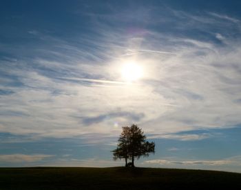 Scenic view of landscape against sky during sunset