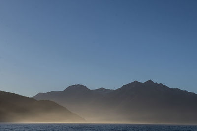 Scenic view of mountains against clear sky