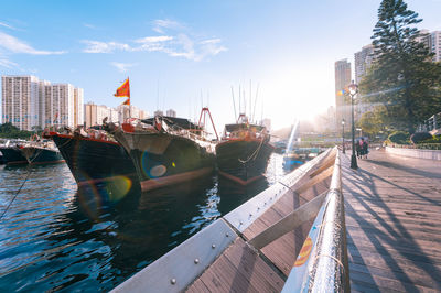 Aberdeen harbour seen from ap lei chau bridge in this area you will find fishing boats and sampans