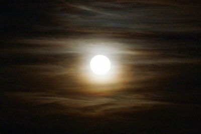 Low angle view of moon in sky