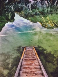 Reflection of mountains in water