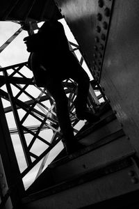 Low section of man on steps
