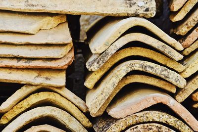 Full frame shot of stack