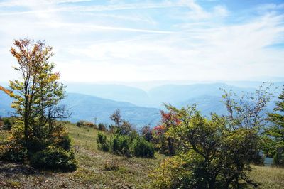 Scenic view of mountains against sky