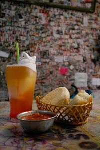 Close-up of drink on table