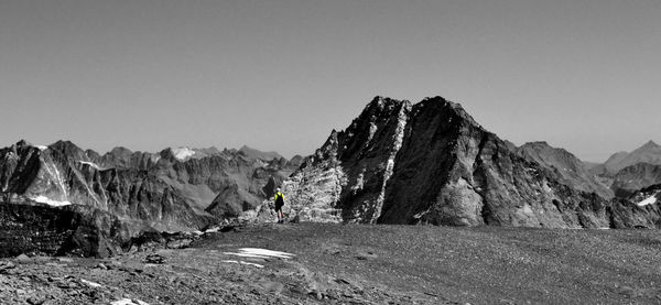 Scenic view of mountains against clear sky