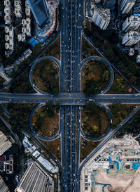 High angle view of traffic on city street