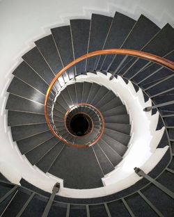 Directly above shot of spiral staircase