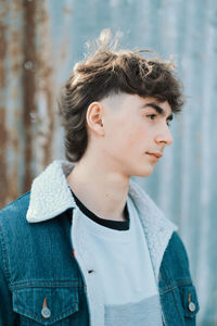 Portrait of teenager with cool hairstyle