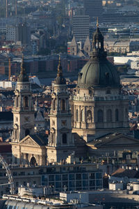 High angle view of buildings in city of budapest