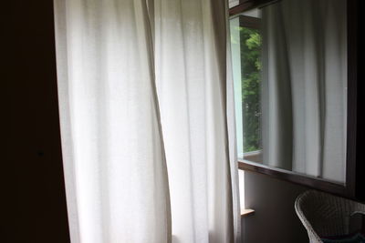 Close-up of window sill at home