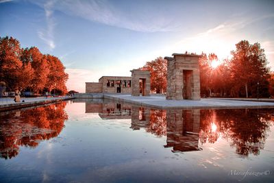 Reflection of buildings in water