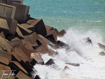 Close-up high angle view of sea