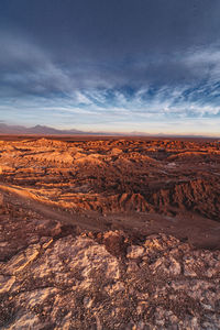 Scenic view of landscape against sky during sunset