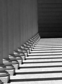 View of white columns in a row