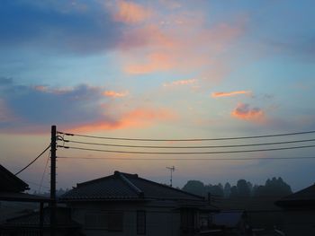 Silhouette buildings against sky during sunset