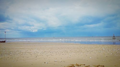 Scenic view of beach against sky