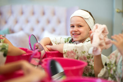 Girls at beauty spa