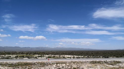 Scenic view of land against sky