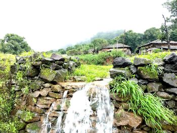 Stream flowing through rocks