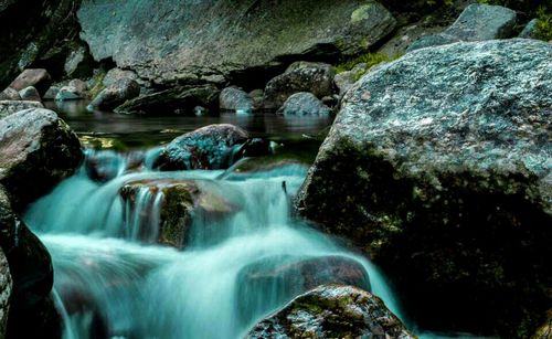 Scenic view of waterfall