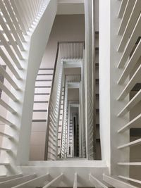 Low angle view of spiral staircase in building