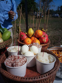 Close-up of fruits in basket