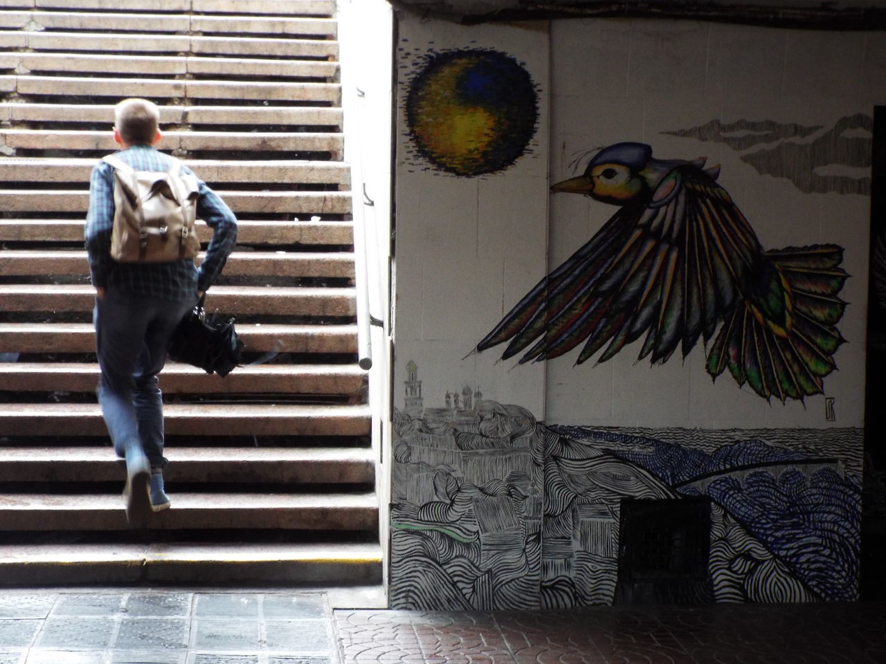 Man on stairs