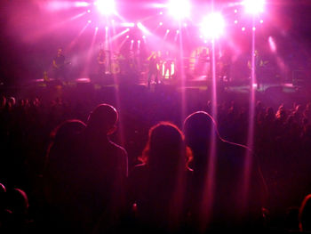 Rear view of silhouette people standing in nightclub