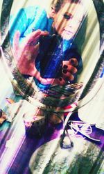 Close-up of woman standing in pond