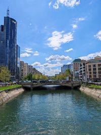 Bridge over river in city