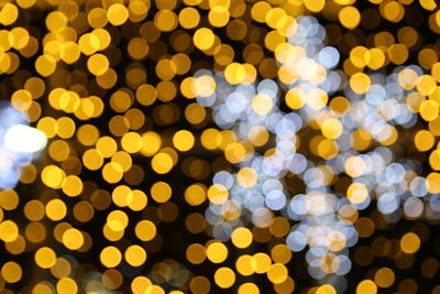 Defocused illuminated christmas lights at night