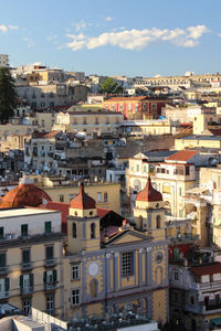 High angle view of townscape against sky