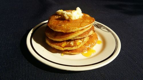 High angle view of breakfast on table