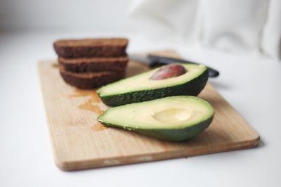 Close-up of food in plate on table