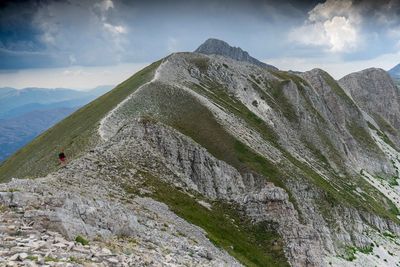 Scenic view of mountain range against sky