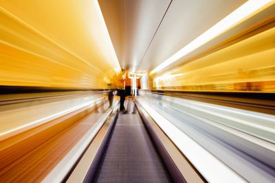 Train passing through tunnel