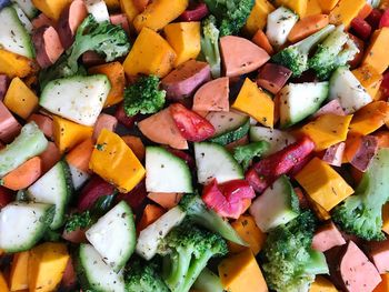 Full frame shot of chopped vegetables